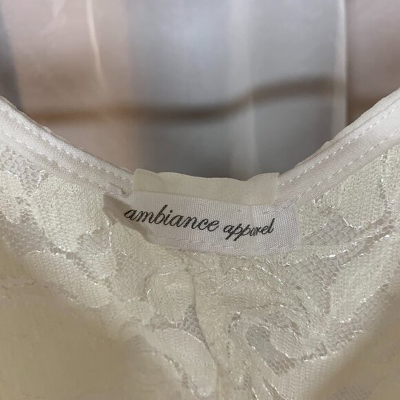 Ambiance Apparel Lace Top w/ Bow - Picture 2 of 3